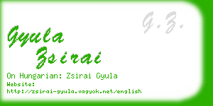 gyula zsirai business card